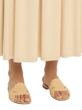 Carrie Forbes Terre Raffia Slide Sandals Natural EU 35 NIB